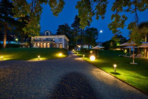 A night view of Villa Lario.